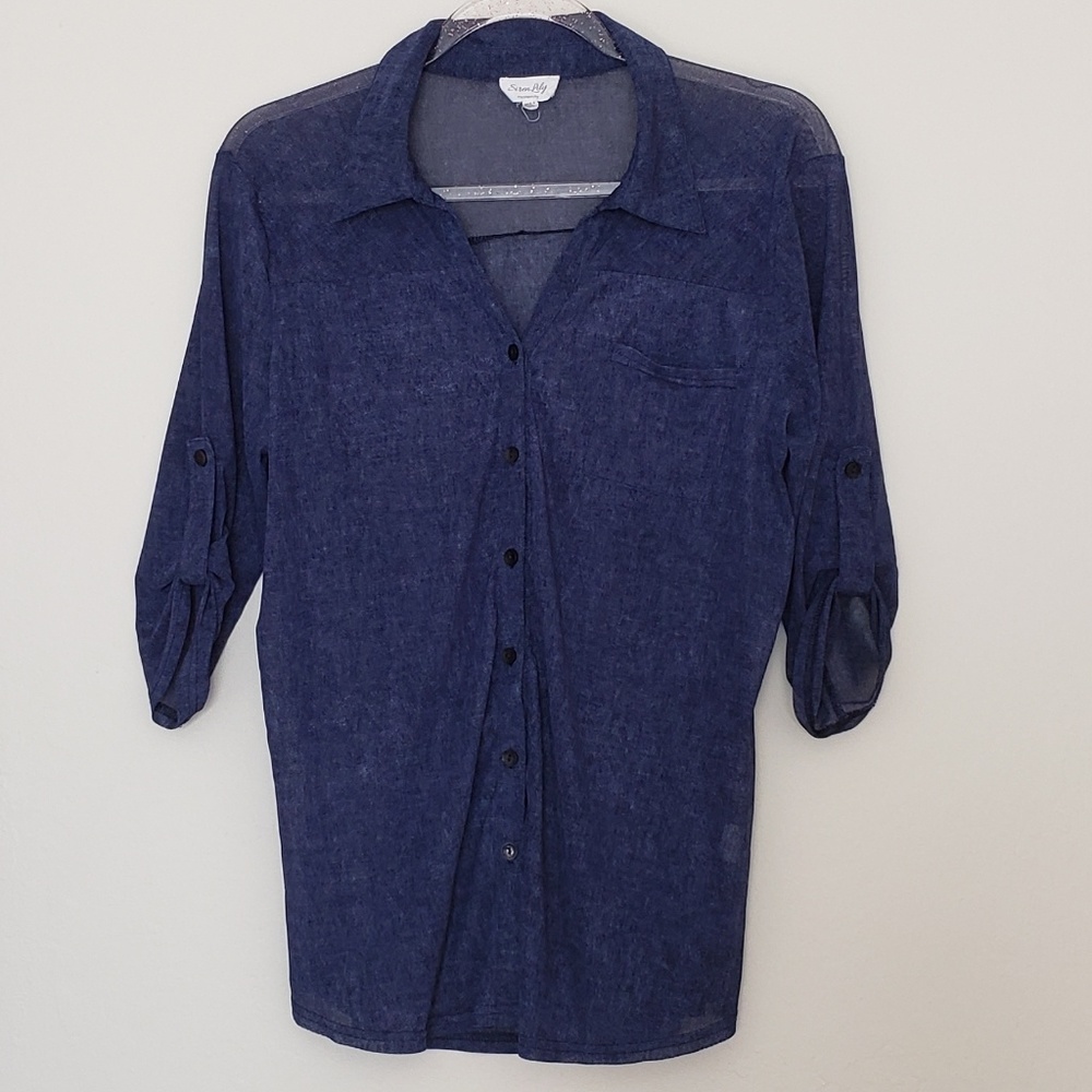 Sheer denim-look Maternity blouse